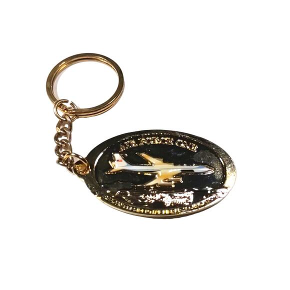 Air Force One Reagan Presidential Library Foundation Grand Opening Keychain Thin - Picture 1 of 4